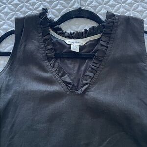 Tommy Bahama ruffle linen dress-black